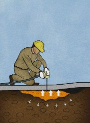 Topinject slab lifting