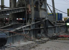 Stabilizare fundație la o platforma de foraj (sondă) gaz